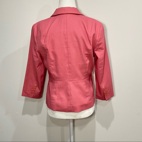 Talbot's Pink 7/8 Sleeve One Button Blazer Size 8 Petite - Picture 15 of 15